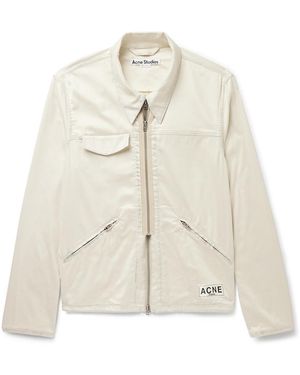 Acne Studios Ondrey Logo-Appliquéd Faux Suede Jacket - White