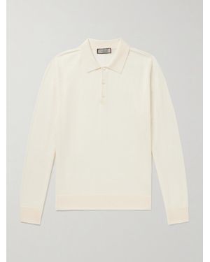 Canali Slim-fit Wool Polo Shirt - Natural