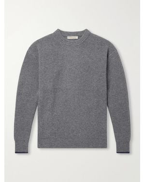 FRIZMWORKS Ribbed Wool-Blend Jumper - Grey