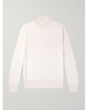 MR P. Merino Wool Mock-Neck Jumper - White
