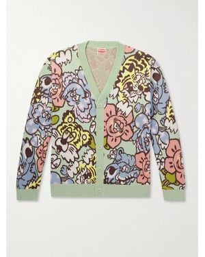 KENZO Verdy Cardigan aus Jacquard-Strick aus einer Baumwollmischung - Weiß