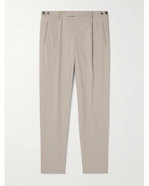 Barena Masco Straight-Leg Pleated Cotton-Blend Trousers - Natural