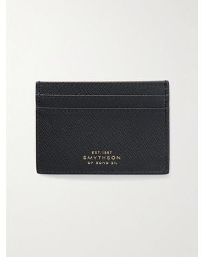 Smythson Panama Cross-grain Leather Cardholder - Black