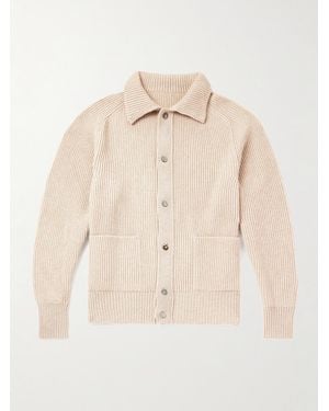 STÒFFA Ribbed Cashmere Cardigan - Natural