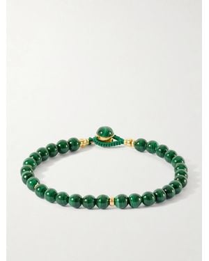 Mikia Circle 8 Gold-Plated Sterling Silver Malachite Beaded Bracelet - Grün