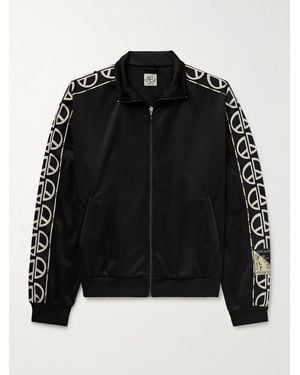 Kapital Th.D.D. Webbing-Trimmed Tech-Jersey Track Jacket - Black