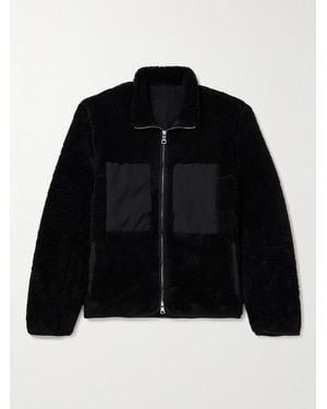MR P. Shell-Trimmed Fleece Jacket - Black