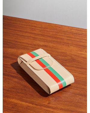 Rapport Lacalifornienne Striped Leather Watch Pouch - Brown