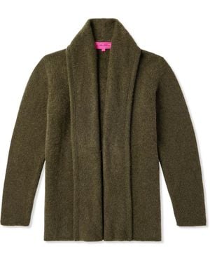 The Elder Statesman Shawl-Collar Cashmere Cardigan - Green