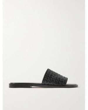 Bottega Veneta Intrecciato Leather Sandals - White
