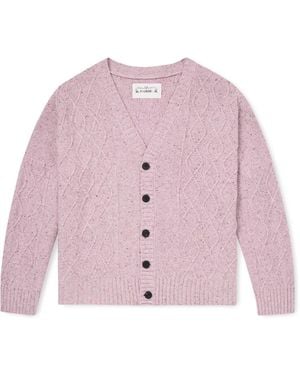 MANAAKI Keanu Cable-Knit Merino Wool-Blend Cardigan - Pink