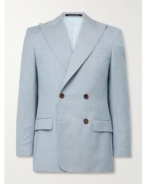 Richard James Hepworth Double-Breasted Wool Suit Jacket - Blue