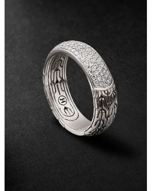 John Hardy Jh Essential Sterling Silver Diamond Ring - Black