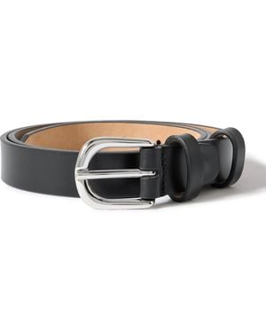 MR P. 2.5cm Leather Belt - Black