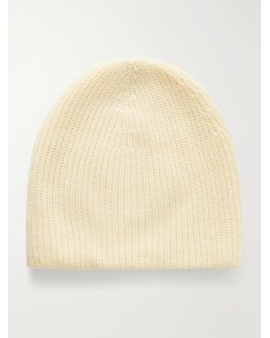 Second Layer Ribbed Wool And Cashmere-Blend Beanie - Natural