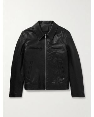 Givenchy Padded Crinkled-Leather Jacket - Black