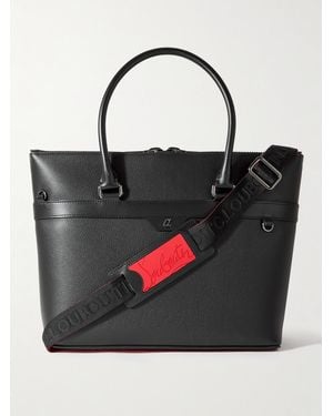 Christian Louboutin Kabiker 2.0 Rubber-Trimmed Full-Grain Leather Tote Bag - Black