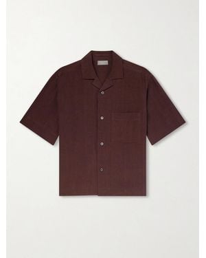 Margaret Howell Camp-Collar Linen Shirt - Red