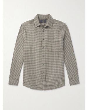 Portuguese Flannel Houndstooth Organic Cotton Shirt - Grey