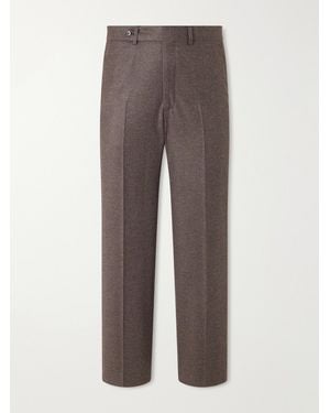 STÒFFA Straight-Leg Wool And Cashmere-Blend Flannel Pants - Brown