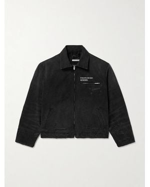 Enfants Riches Deprimes Distressed Cotton-Canvas Chore Jacket - Black