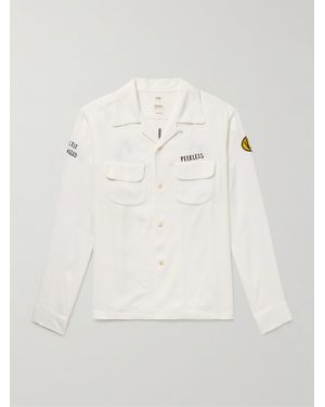 Visvim Camicia Con Ricami, Applicazioni E Colletto Convertibile Keesey - Neutro