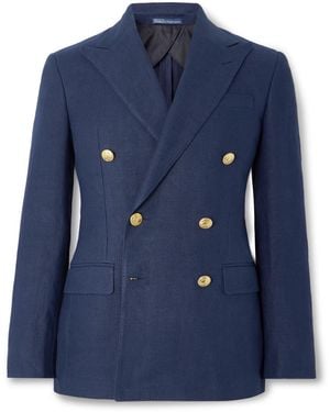 Polo Ralph Lauren Double-Breasted Linen Blazer - Blue