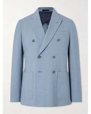 Paul Smith Double-Breasted Wool-Blend Suit Jacket - Blue