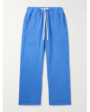 Les Tien Straight-leg Garment-dyed Cotton-jersey Joggers - Blue