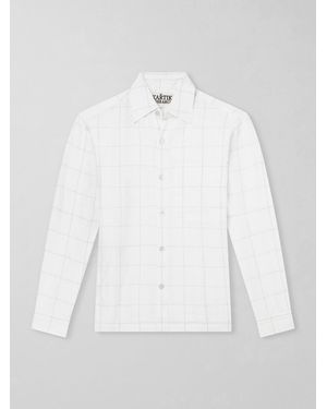 Kartik Research Pataudi Checked Linen Shirt - White