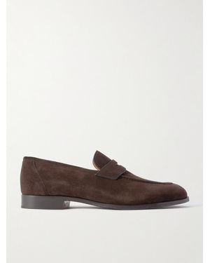 Loro Piana Sergio Walk Suede Penny Loafers - Brown
