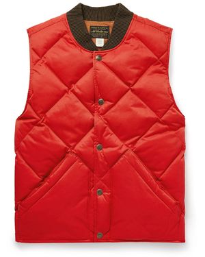 RRL Quilted Padded Recycled-Nylon Gilet - Red