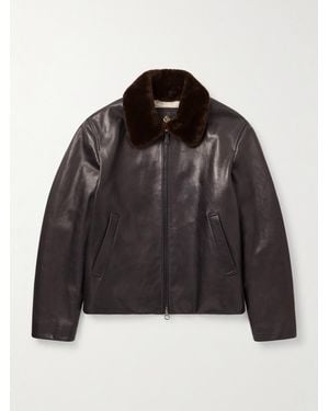 Loro Piana Baydan Fliegerjacke mit Shearling-Besatz - Schwarz