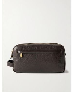 Brunello Cucinelli Textured-Leather Wash Bag - Black
