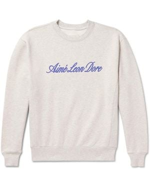Aimé Leon Dore Logo-Print Cotton-Jersey Sweatshirt - White