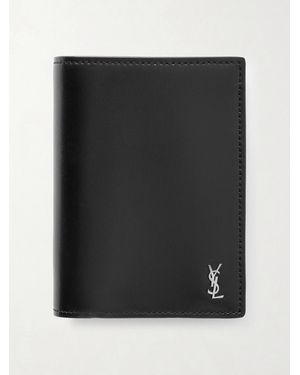 Saint Laurent Leather Trifold Wallet - Black