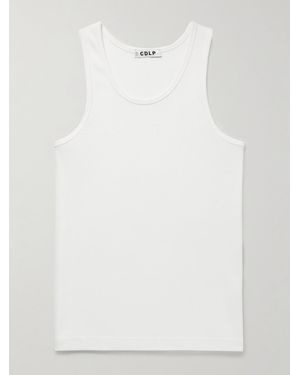 CDLP Ribbed Stretch Lyocell And Cotton-Blend Tank Top - White
