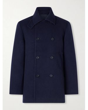 Anderson & Sheppard Double-Breasted Wool And Cashmere Peacoat - Blue