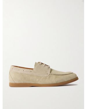 MR P. Richard Suede Boat Shoes - Natural