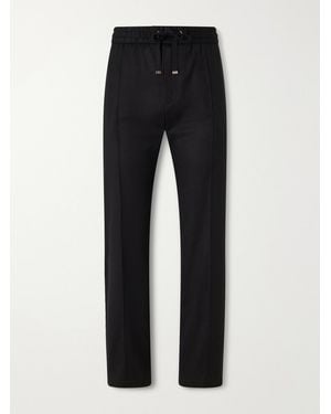 Dolce & Gabbana Sartoriale Straight-Leg Pleated Wool-Blend Trousers - Black