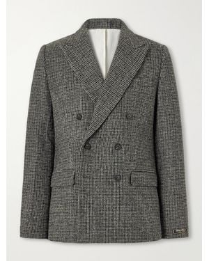 A Kind Of Guise Double-Breasted Virgin Wool-Tweed Blazer - Grey