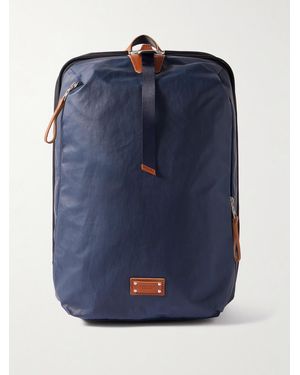 master-piece Bump L Canvas And Leather-Trimmed Cordura Nylon Backpack - Blue