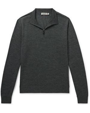 Canali Wool Half-zip Sweater - Gray