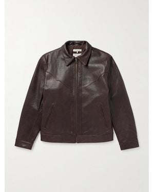 Nudie Jeans Joppe Full-grain Leather Western Jacket - Brown