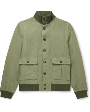 Valstar Ino Linen Bomber Jacket - Green
