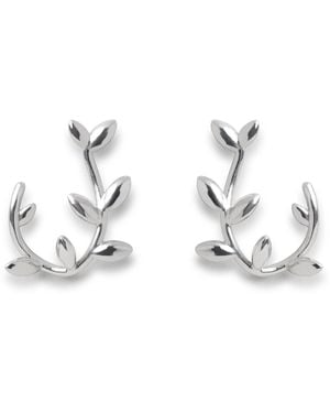 Mulberry Leaf Hoop Earrings New - Metallic