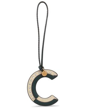 Mulberry Bi-Colour Leather Keyring - Metallic