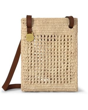 Mulberry Crochet Crossbody Bag Natural - Metallic