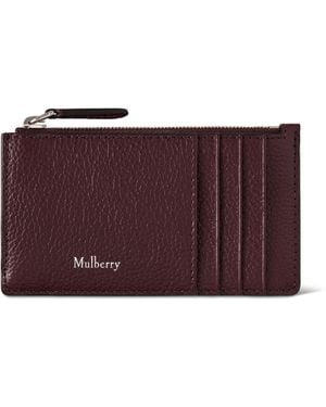 Mulberry Continental Long Zipped Card Holder Cherry - Purple