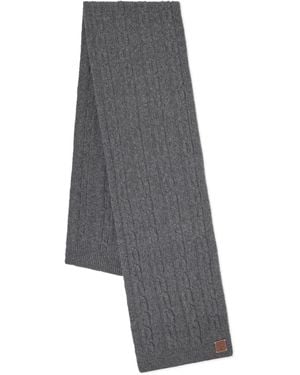 Mulberry Cable Knit Scarf - Grey